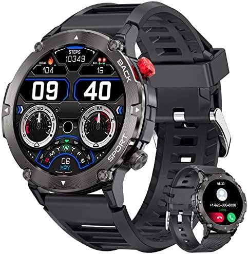 LIGE Montre Connectée Homme avec Appel Bluetooth, Smartwatch Qualité Militaire avec Fréquence Cardiaque Tension Artérielle Sommeil 20 Modes Sports, IP68 Étanche Montre Intelligente Android iOS, Noir Fiche Technique et Prix au Maroc