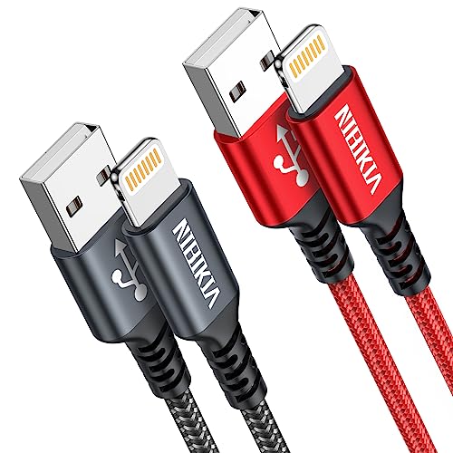 NIBIKIA Câble iPhone [2M/Lot de 2] Cable Chargeur iPhone Certifié MFi Câble Lightning Charge Rapide Cord Compatible avec iPhone 13 12 11 Pro Max XS XR X 8 7 6 Plus 5 5s SE Fiche Technique et Prix au Maroc