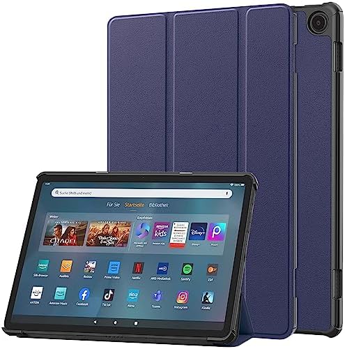GMUJIAO Cover Compatible avec Amazon Fire Max 11（11 inch）,Étui de Téléphone en Cuir PU Ultra Mince avec Fonction de Support avec Trois Supports Pliants [Anti-Chute]-Bleu Marin Fiche Technique et Prix au Maroc