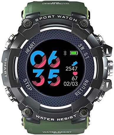 WangLx Watch Montre Intelligente Connectée Homme Sport Smartwatch Sport Montre Connectée Bluetooth Écran Couleur Étanche Smartphone, la randonnée l'escalade, Horloge de Course Hommes, Green Fiche Technique et Prix au Maroc