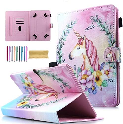 Étui universel pour tablette 10", AMOTIE Wallet Stand Cover avec fentes pour cartes de crédit pour iPad 9.7 2018 2017/ iPad Air 5 4 2 1/ Galaxy Tab A 10.1 S4 10.5/ Tab E 9.6/ Fire HD 10/ Google et plus 9.5, Licorne rose
 Fiche Technique et Prix au Maroc
