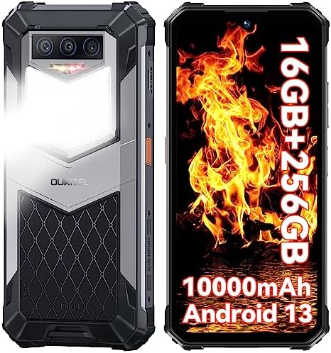 OUKITEL WP26 Rugged Smartphone Unlocked,16GB 256GB Android13 Rugged Cell Phone 1200LM Camping Light,10000mAh Battery 6.58" FHD+ Rugged Phone Unlocked, 48MP+20MP Night Vision Camera,4G Dual Sim OTG NFC Fiche Technique et Prix au Maroc