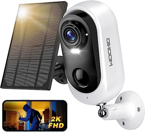 DIHOOM 2K Caméra Surveillance WiFi Exterieure sans Fil Solaire, Camera IP Batterie Extérieure, Vision Nocturne Couleur, Audio Bidirectionnel, PIR Détection Mouvement, Alexa/IP65 Fiche Technique et Prix au Maroc
