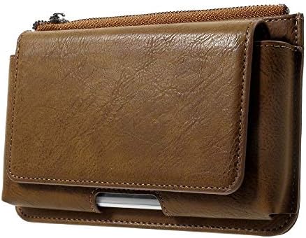 DFV mobile - Étui à Ceinture Horizontale avec Pochette pour Smartphone & Poche Intérieure Zippée Compatible avec INNJOO 4 - Marron Fiche Technique et Prix au Maroc