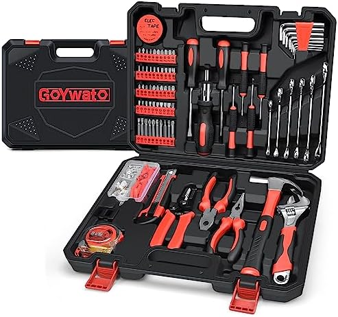 GoYwato Home Tool Kit 214PCs - Complete Repair Basic Hand Tool Set for Men Women - Household Tool Kit for Home Improvement with Hammer & Pliers Set & Ratchet Screwdriver & Protable Tool Box Case Avis, Fiche Technique et Prix au Maroc