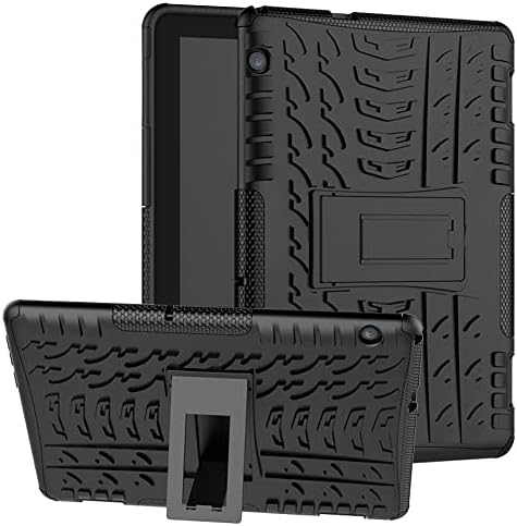 LiuShan MediaPad T5 Coque, Shockproof Robuste Impact Armure Hybride Béquille Housse Coque Étui Couverture pour 10.0" Huawei MediaPad T5 10-inch 2018 Tablet,Noir Fiche Technique et Prix au Maroc
