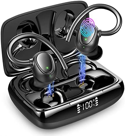 Ecouteur Bluetooth sans Fil Sport, 2022 Ecouteurs sans Fil avec Dual Mic, Oreillette Bluetooth 5.3 sans Fil, Réduction de Bruit, IP7 Etanche Écouteurs Bluetooth 48H Stéréo, Casque Bluetooth USB-C/LED Avis, Fiche Technique et Prix au Maroc