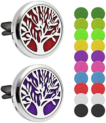 2 pièces de diffuseur de voiture d'aromathérapie, diffuseur d'huiles essentielles, adapté au bureau à domicile de voiture, avec 20pcs feutre de remplacement Fiche Technique et Prix au Maroc