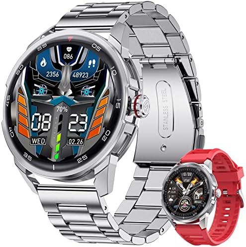SUNKTA Montre Connectée Homme Téléphoniques Bluetooth Message Notification Musique pour Android et iOS 330mAh Argent Acier Montre Fréquence Cardiaque Sommeil Santé Moniteur Smartwatch Homme Fiche Technique et Prix au Maroc