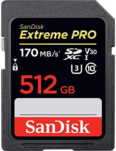 SanDisk 512 Go Extreme PRO SDXC, carte mémoire, jusqu'à 170 MB/s UHS-I Classe 10, U3, V30 Fiche Technique et Prix au Maroc