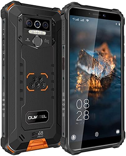 Téléphone Portable Incassable, OUKITEL WP5 Pro Smartphone Antichoc Étanche Grande Batterie 8000mAh,4Go+64Go,Écran 5,5 Pouces, avec 4 Flash LED,Triple Caméra,Android 10.0 4G Dual SIM(Orange) Fiche Technique et Prix au Maroc