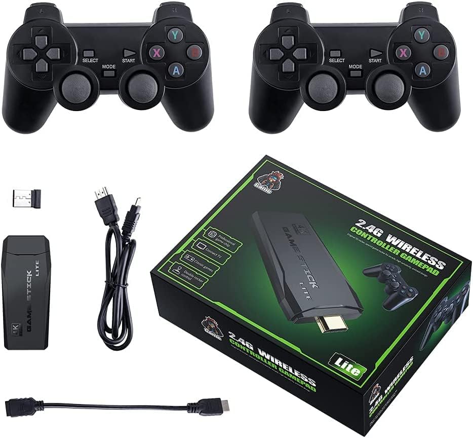 AMITVA 4K Jeux sans Fil USB 10000 Console Classic Game Stick Mini Console De Jeu Vidéo 8 Bits Rétro Contrôleur Sortie HDMI Double Joueur, Cadeau De Noël pour Enfants Fiche Technique et Prix au Maroc