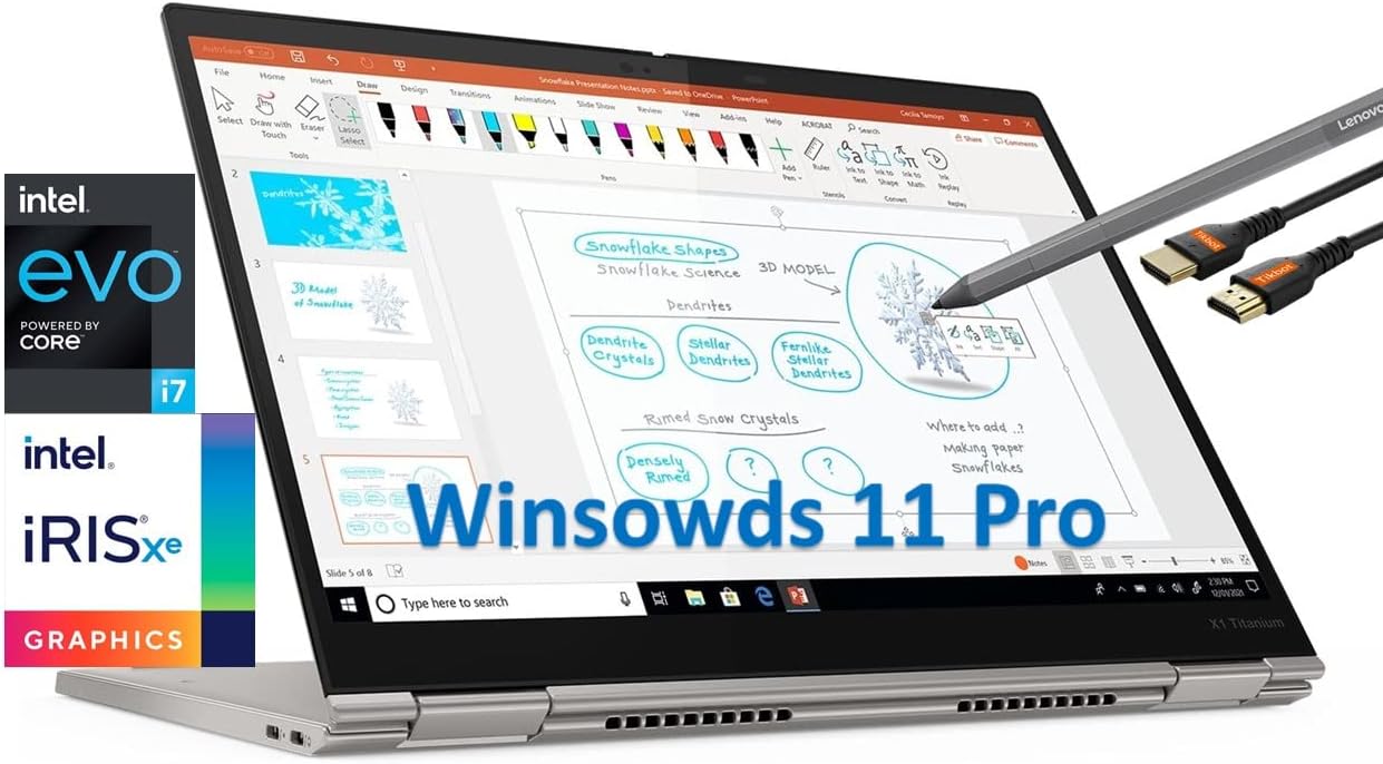Lenovo ThinkPad X1 Titanium Yoga, ultra léger et fin 13,5" Écran tactile 2K QHD IPS 100 % sRGB à cadre étroit Intel i7-1160G7 Win11 Pro, lecteur d'empreintes digitales, stylet W et HDMI (16 Go de RAM | SSD PCIe 1 To)
 Fiche Technique et Prix au Maroc