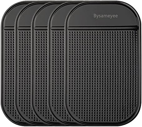 Anti-Slip Pad, Bysameyee Anti-Slide Fixate Sticky Mat for Car Dashboard, Silica Gel Non-Slip Pads for Cellphone, Pad, Keys,Glass, Mirrors, Whiteboards, Metal (Black，5 Packs). Fiche Technique et Prix au Maroc