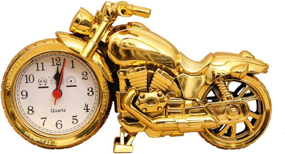 HUAHUI Creative Home Wake up Alarm,Antique Motorcycle Alarm Clock Three Styles Plastic Clock Alarm,Home Decoration Gift (Gold) Fiche Technique et Prix au Maroc