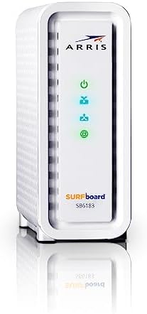 ARRIS SURFboard SB6183-RB DOCSIS 3.0 Modem câble 16x4 Gigabit, Comcast Xfinity, Cox, Spectrum et plus, port 1 Gbps, vitesse Internet maximale de 400 Mbps, configuration facile avec l'application SURFboard Central - RENOUVELÉ
 Avis, Fiche Technique et Prix au Maroc