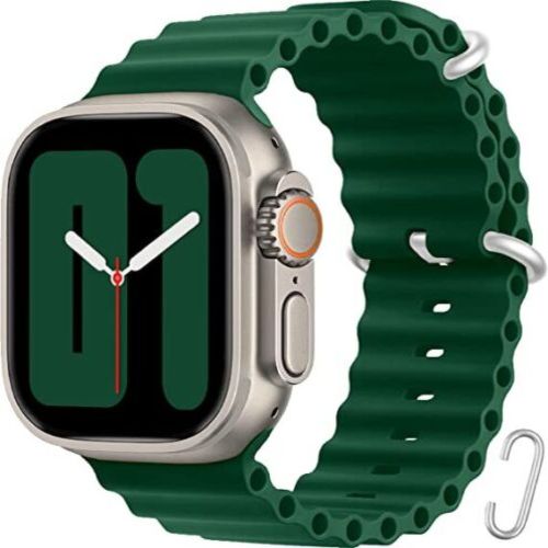 Band Replacement Strap Compatible with Apple Watch Compatible Série 1 à 8, SE et Ultra. taille:42/44/45/49MM,vert fonce.
 Fiche Technique et Prix au Maroc