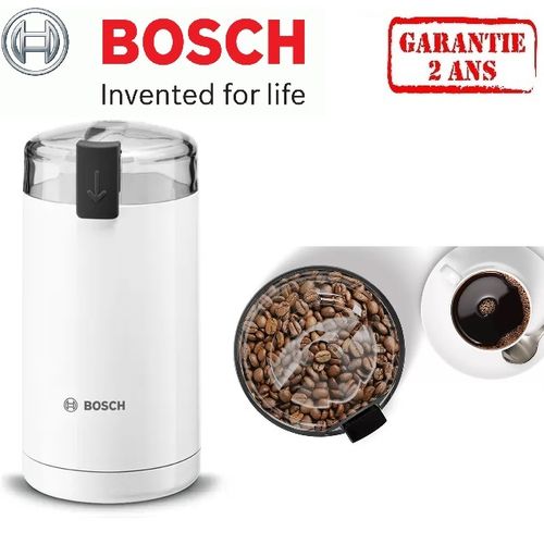 Bosch Moulin a café - TSM6A011W - Acier inox - Plastique - Garantie 2 Ans
 Fiche Technique et Prix au Maroc