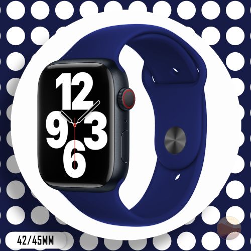 Bracelet Remplacement Silicone pour Apple Watch Serie 8 7 6 5 4 3 2 SE Dark blue sticker
 Fiche Technique et Prix au Maroc