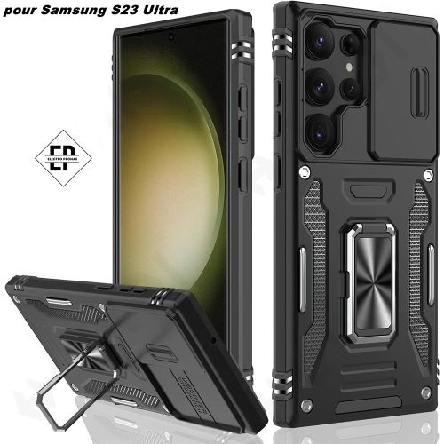 Coque antichoc Shockproof avec protection de camera pour Samsung S23 Ultra
 Fiche Technique et Prix au Maroc