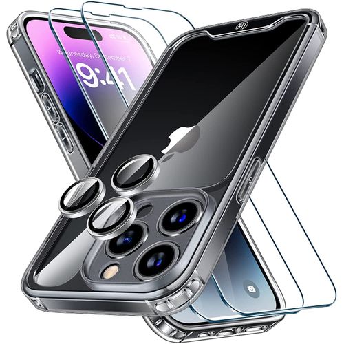 Coque iPhone 14 PRO MAX - 1 Set Caméra Arrière Protecteur + 2 Verre trempé Protection écran
 Fiche Technique et Prix au Maroc