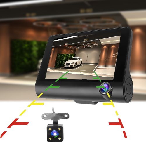 DVR pour Voiture  Full HD 3 lentilles enregistreur vidéo 170° vision nocturne
 Fiche Technique et Prix au Maroc