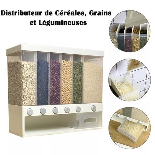 Distributeur De Céréales Boîte De Rangement De Céréales Ménage //10kg
 Fiche Technique et Prix au Maroc