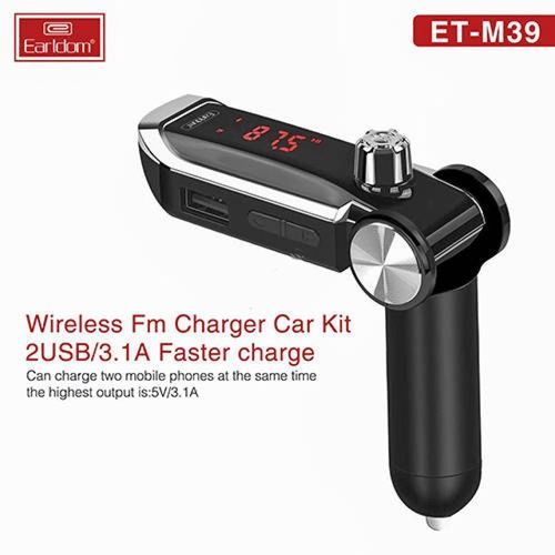 Earldom Kit Chargeur de Voiture FM Modulateur Sans Fil, Chargeur Rapide 3.1A avec 2 USB et Carte SD U-disk
 Fiche Technique et Prix au Maroc