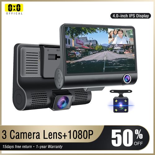 HD 1080P 3 lentilles à l'intérieur du véhicule Dash Cam DVR Enregistreur vidéo
 Fiche Technique et Prix au Maroc