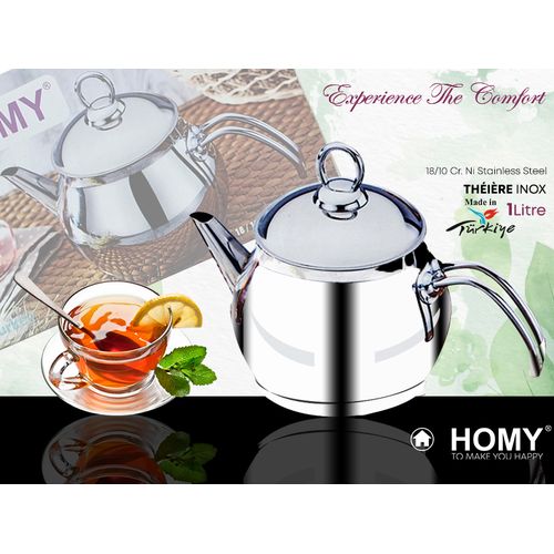 Homy Raffinity Théière INOX 18/10 Authenticité & Modernité, Robustesse & Durabilité1L
 Fiche Technique et Prix au Maroc