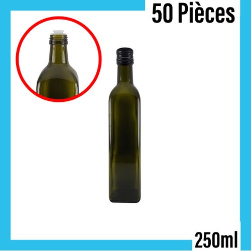 Lot de 50 Bouteilles en Verre Marasca avec Bouchon aluminium Visser - 250ml
 Fiche Technique et Prix au Maroc