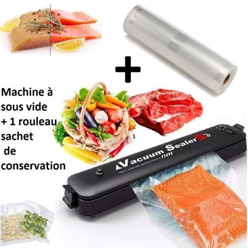 Machine de scellage à vide pour aliments + Sachet de conservation 1 rouleau
 Fiche Technique et Prix au Maroc