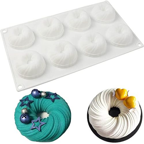 Moule Rond en Silicone et 8 Cavités Moules Donut pour Dessert Cuisson
 Fiche Technique et Prix au Maroc