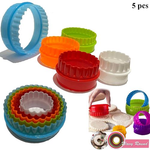 Outil de coupe de pâte en forme de fleur ronde, , moule à strass cannelés en plastique, 5 pièces
 Fiche Technique et Prix au Maroc