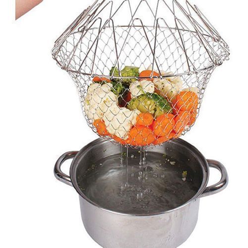 Panier de cuisson en acier inoxydable, pliable, multifonction,de cuisine
 Fiche Technique et Prix au Maroc