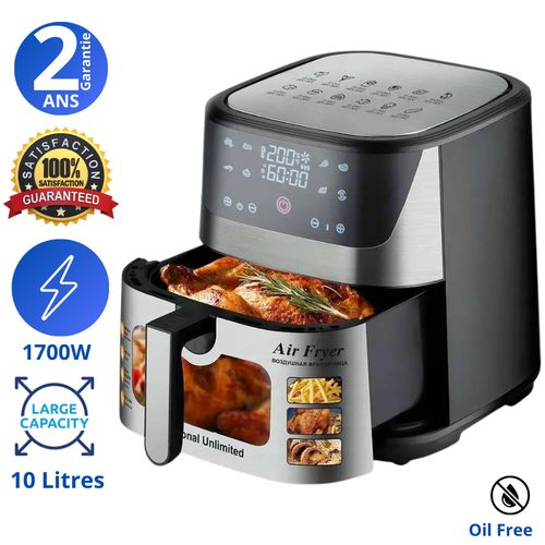 Robolux Friteuse sans huile XXL - 10L - Air fryer tactile - 1700Watts - 8 programmes
 Fiche Technique et Prix au Maroc