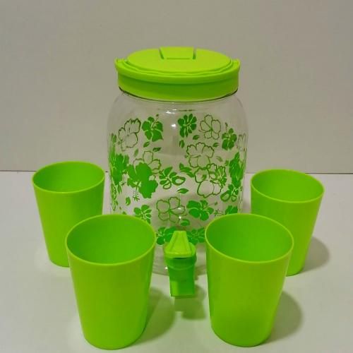 Set Fontaine Distributeur A Boisson 2,5L Avec 4 Gobelets -Vert
 Fiche Technique et Prix au Maroc