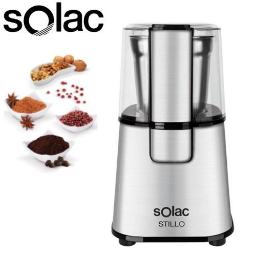 Solac Moulin à café et épices en inox très puissant 220W-Lames inox
 Fiche Technique et Prix au Maroc