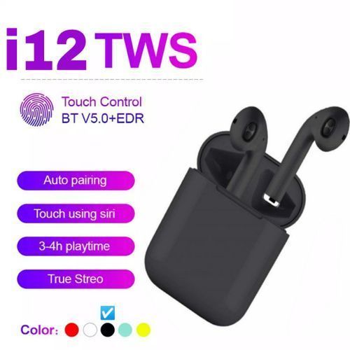 TWS écouteurs i12 noir Touch Control sans fil Bluetooth 5.0 compatible avec Samsung iphone hwawie Oppo Infinix
 Fiche Technique et Prix au Maroc