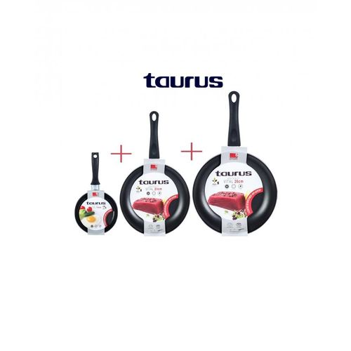 Taurus Lot 3 poêles rouge VITAL Anti-Adhésive 26 cm+20cm+14Cm
 Fiche Technique et Prix au Maroc