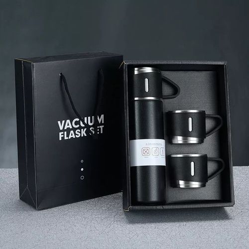 VACUUM FLASK thermos en Inox et couvercle 3 tasses pour boissons chaudes et froides 500 ml
 Fiche Technique et Prix au Maroc