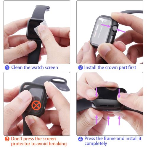 Verre trempé à couverture complète pour Apple Watch 3/4/5/6Housse de protection d'écran Film de protection iWatch
 Fiche Technique et Prix au Maroc