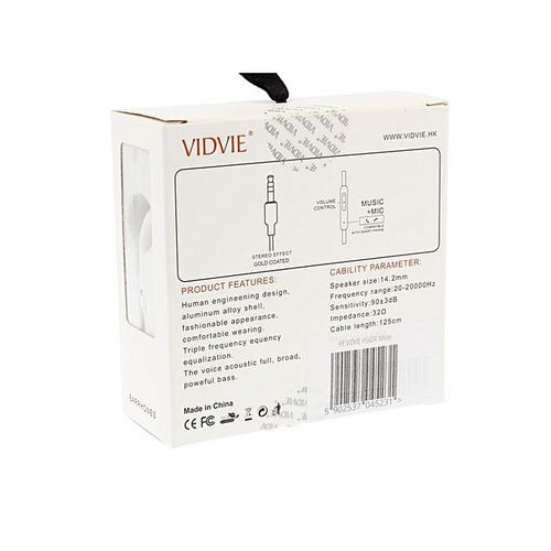 Vidvie Écouteurs Originale d'origine HS604 IPhone 5/5S/6/6S-ipad et Samsung Smartphones
 Fiche Technique et Prix au Maroc