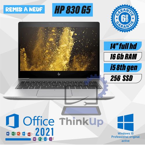 Hp ELITEBOOK 830 G5 Core i5 8ÉME Gén RAM 16Gb SSD 256Gb-Remis à neuf
 Fiche Technique et Prix au Maroc