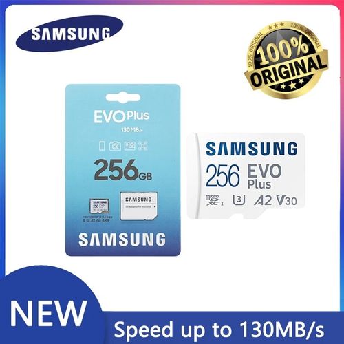 Samsung Evo Plus Carte Mémoire 256gb microSDXC UHS U3 4K Vitesse 130MB/s Original 100%
 Fiche Technique et Prix au Maroc