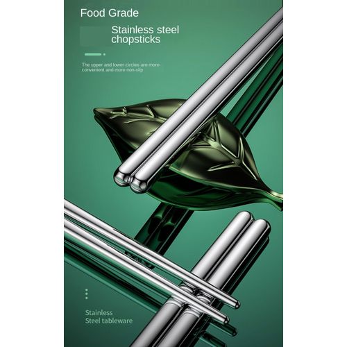 Korean Pair Stainless Steel Chopsticks, Silver
 Fiche Technique et Prix au Maroc