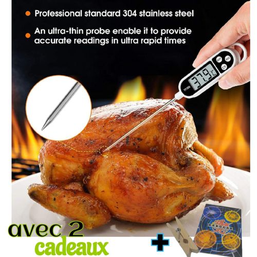 Pince/carte avec Thermomètre numérique Alimentaire TP300 pour Cuisine Barbecue
 Fiche Technique et Prix au Maroc