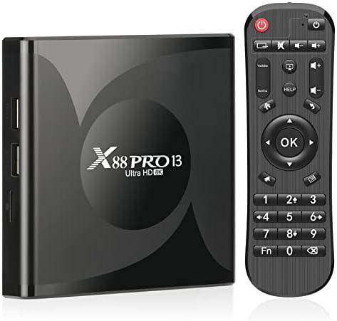 Android 13.0 TV Box, Android TV Box X88 PRO 13 4GB RAM 32GB ROM RK3528 Quad-Core TV Box Support 8K 3D 2.4/5.0GHz WiFi 10/100M Ethernet BT5.0 HDMI 2.0 H.265 Android Box Fiche Technique et Prix au Maroc
