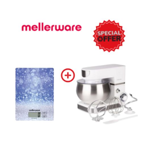 Mellerware Pack Robot Pétrin WHITE 1000W 6 vitesses (5L) +Balance de Cuisine numérique MKS-5 (2ans de garantie)
 Fiche Technique et Prix au Maroc