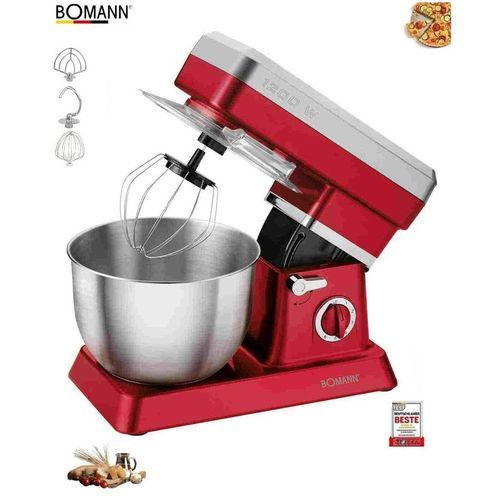 Bomann Robot pétrin pâtissier multifonction gris/rouge 1200w, 6,3l allemand
 Fiche Technique et Prix au Maroc